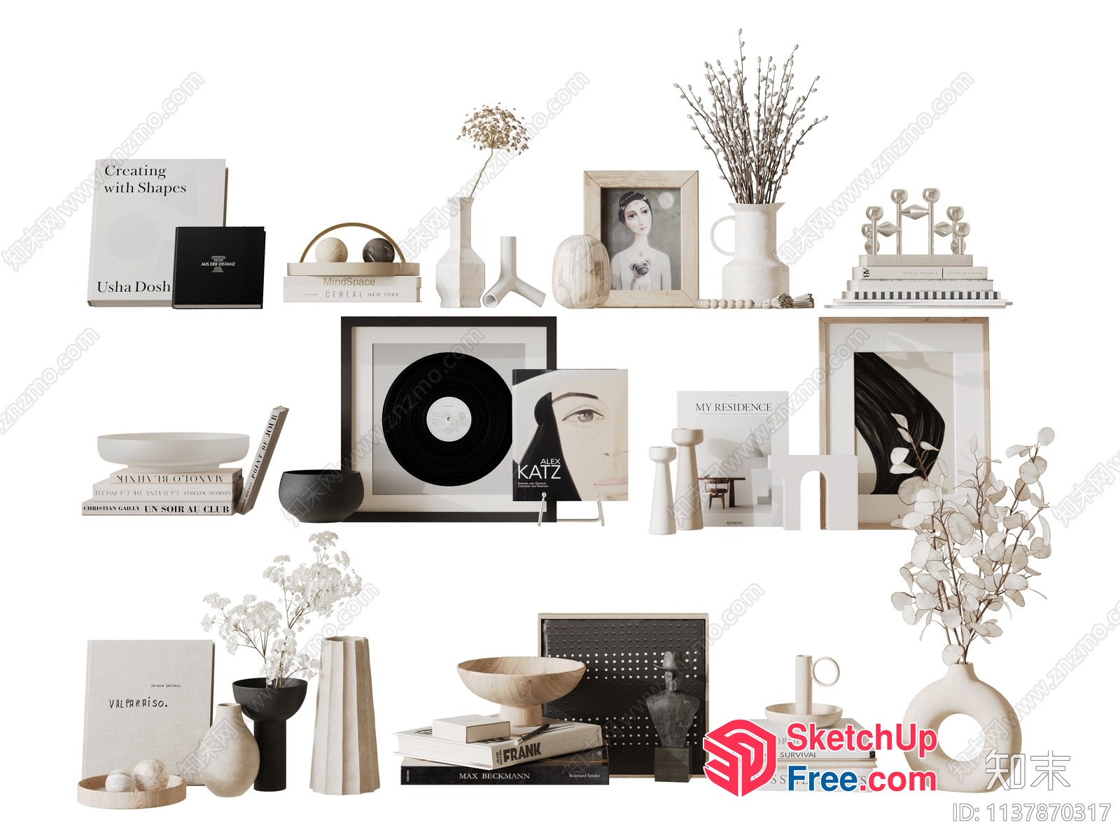 Modern Minimalist Decorative Shelf Collection 3D SketchUp File