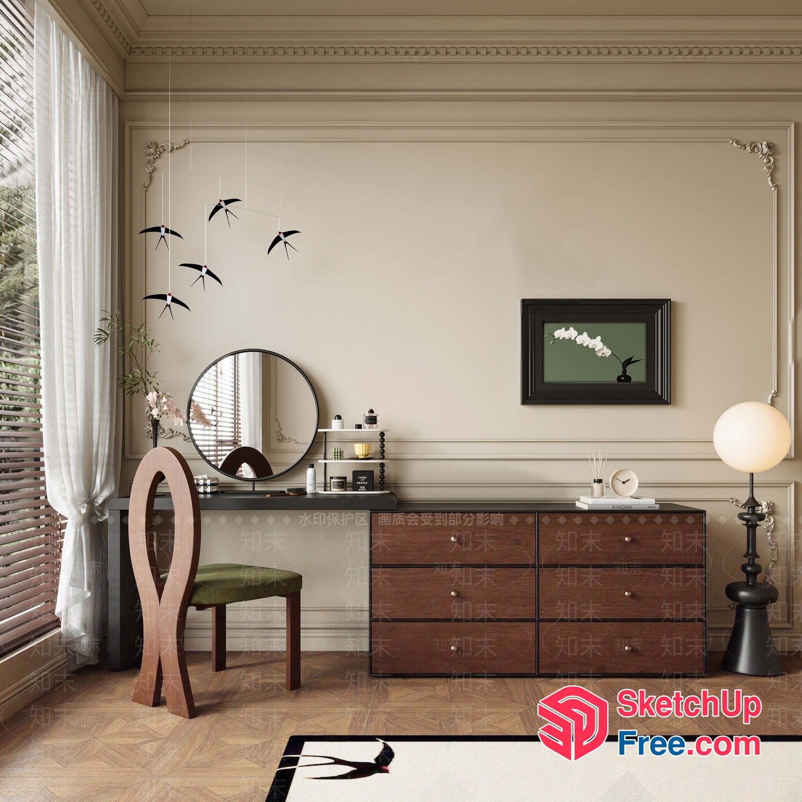 Elegant European Style Interior Design 3D SketchUp File