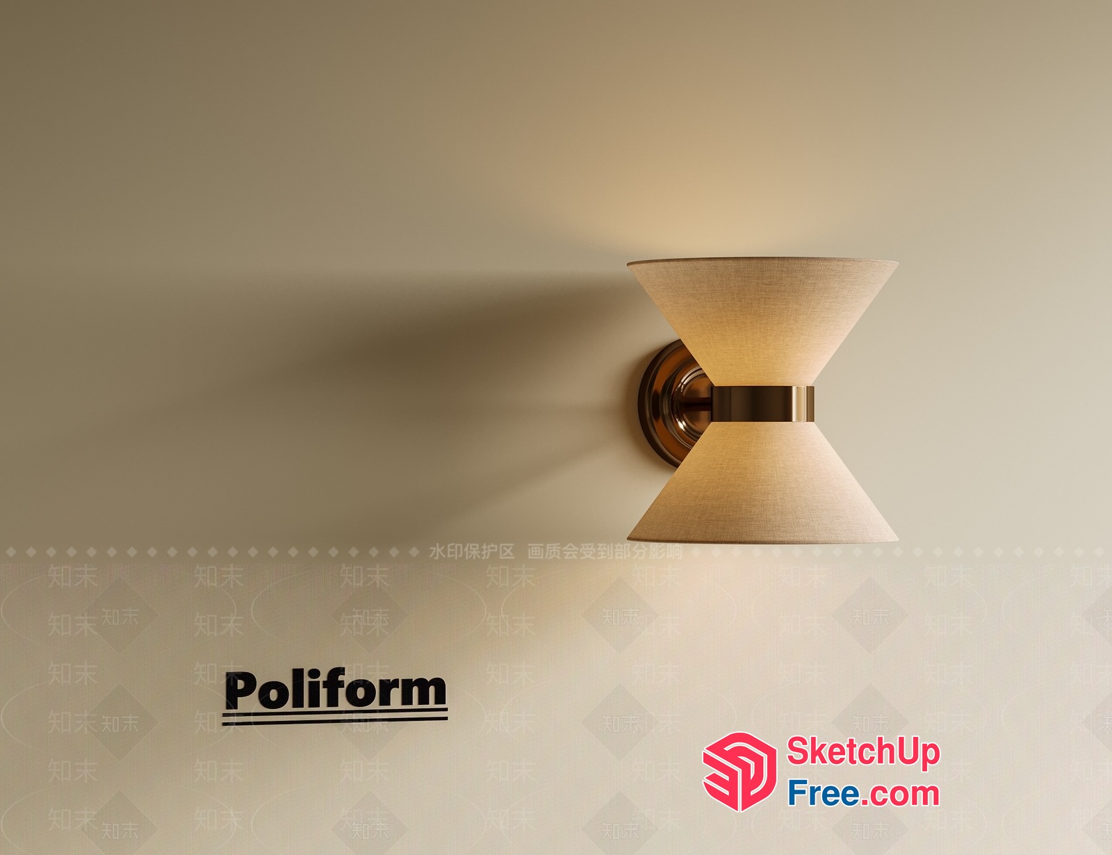 Modern And Elegant Poliform Wall Light Fixture 3D SketchUp File