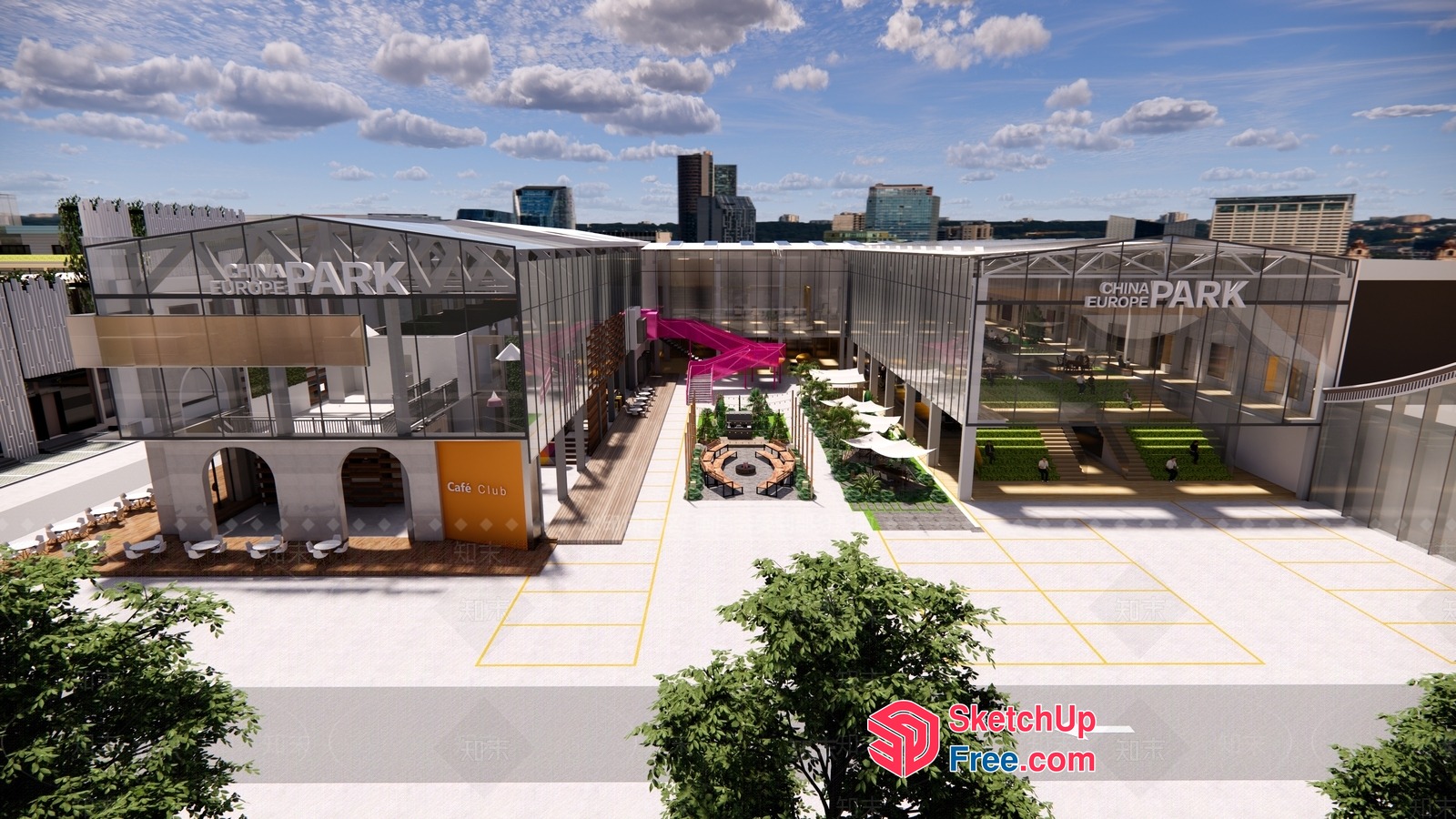 China Europe Park 3D SketchUp File