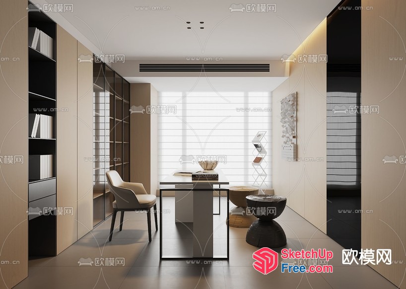 Modern Minimalist Office Interior 3D SketchUp File