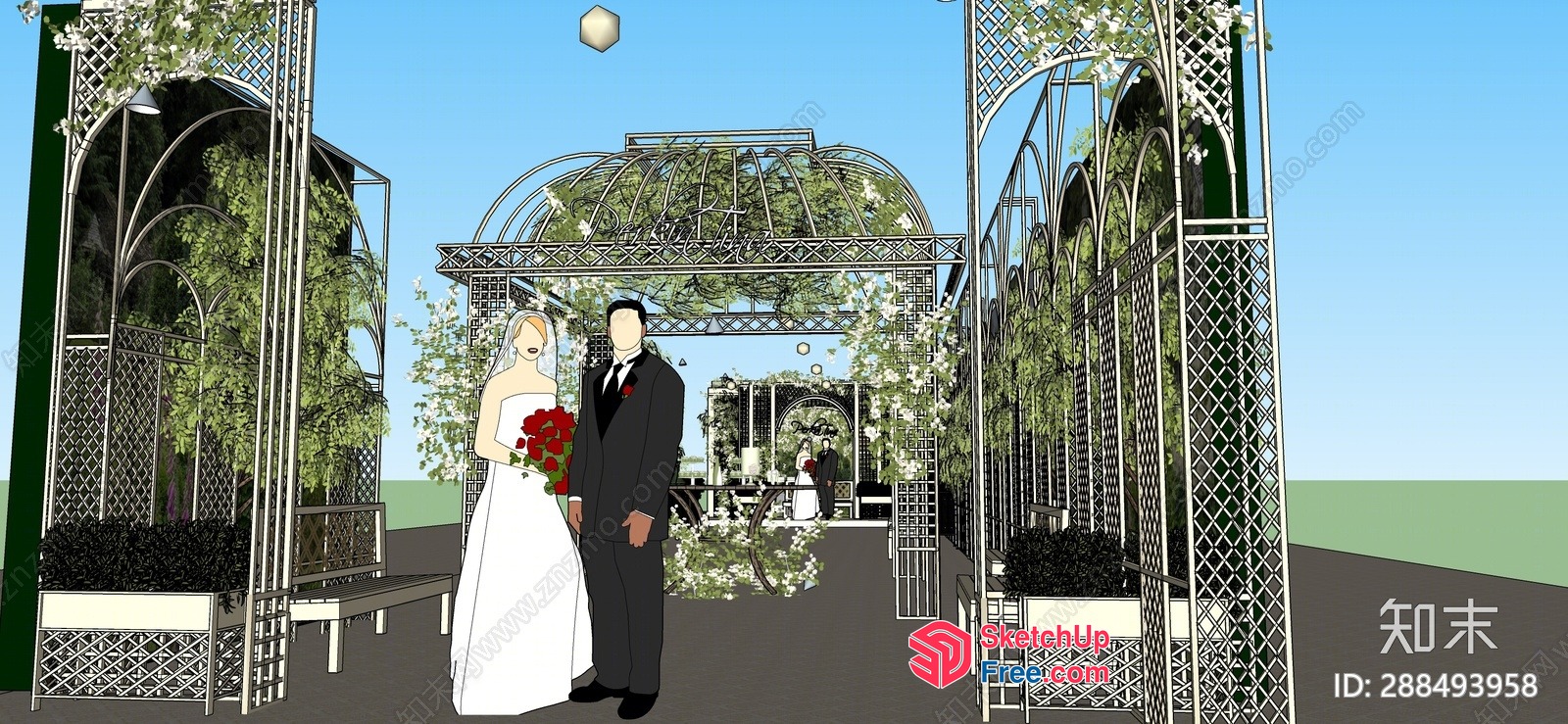 Wedding Ceremony Gazebo And Decor 3D SketchUp File