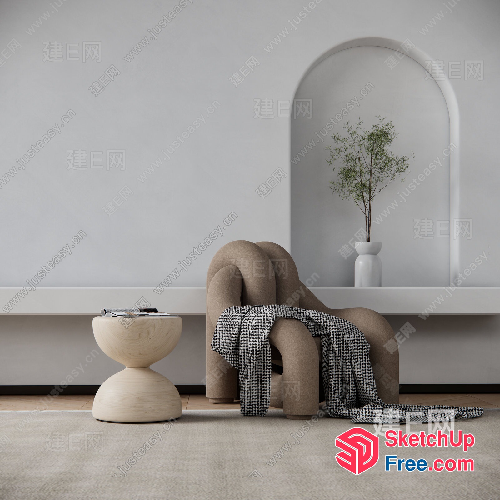 Elegant Minimalist Interior Design 3D SketchUp File