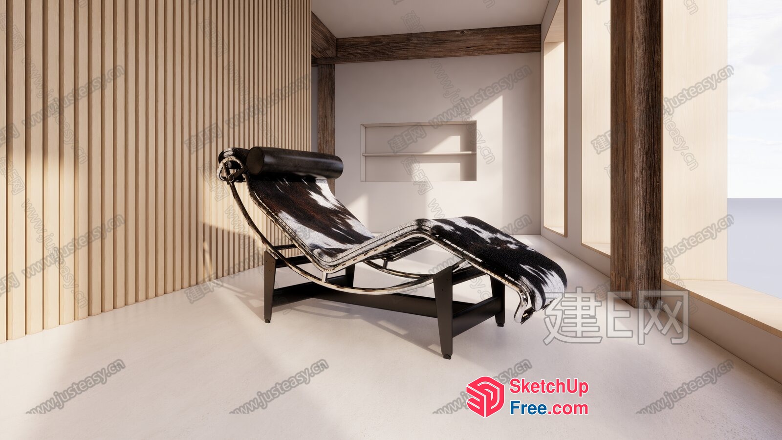 Sleek Black And White Modern Chair 3D SketchUp File