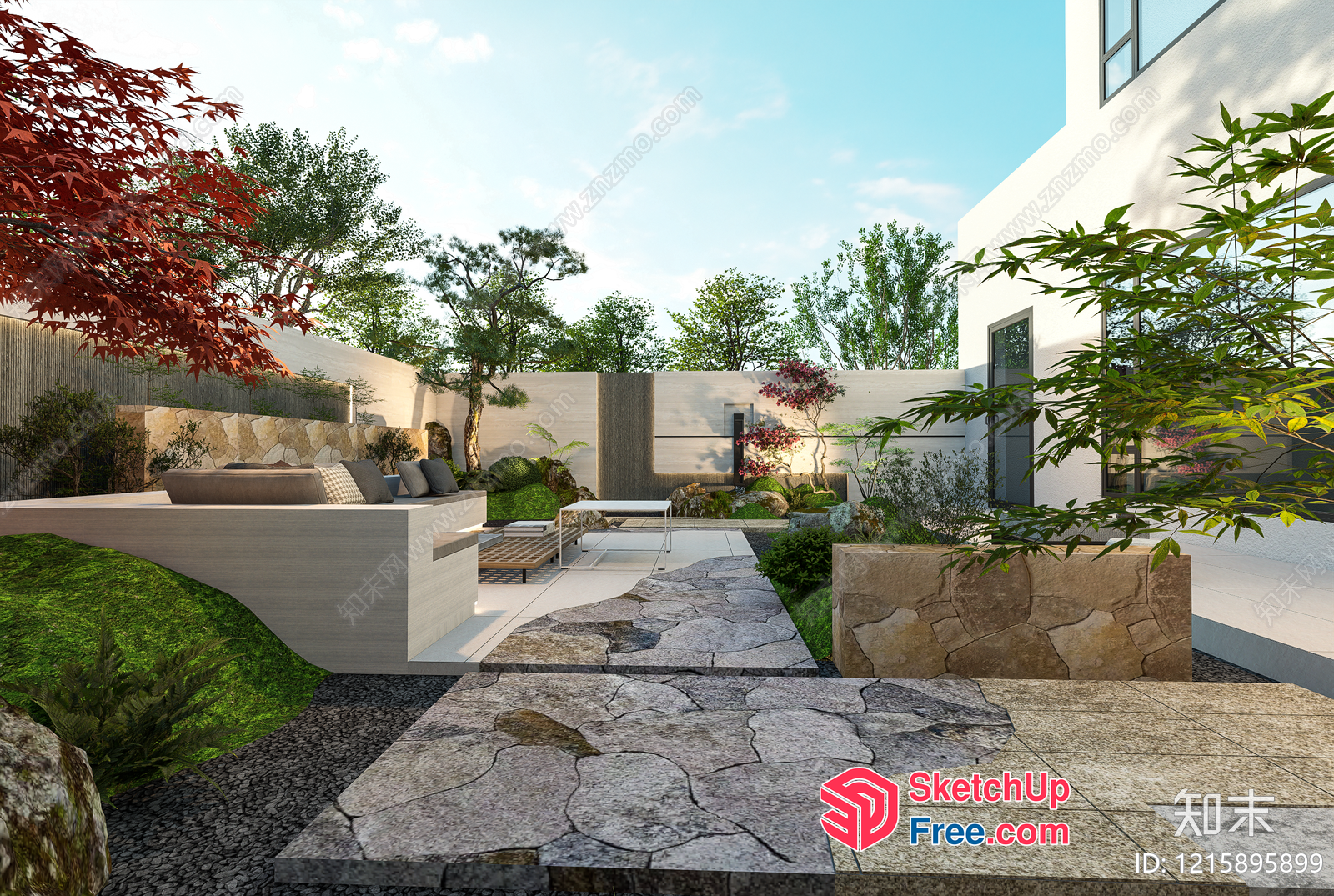 Modern Japanese-Style Garden Oasis 3D SketchUp File