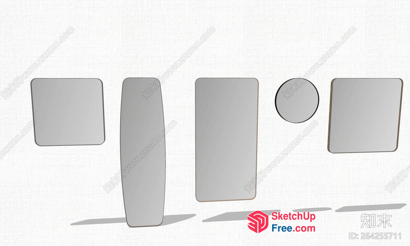 Minimalist Gray Rectangular And Circular Shapes 3D SketchUp File