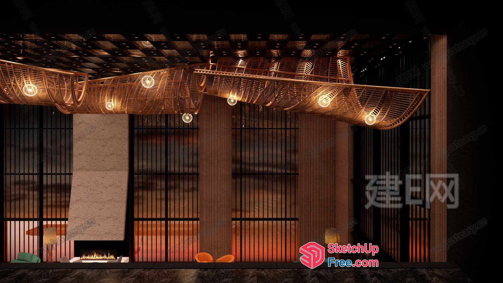 Elegant And Modern Japanese Style Interior Design 3D SketchUp File