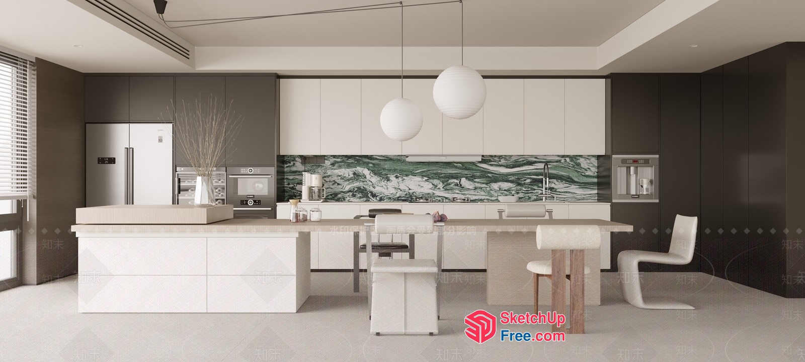 Sleek And Modern Kitchen Space 3D SketchUp File