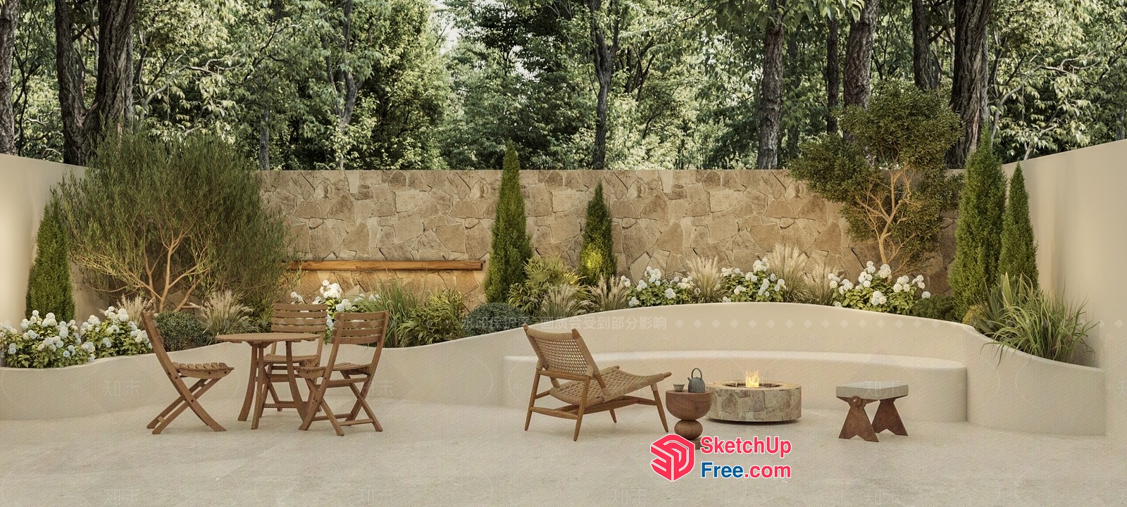 Serene Outdoor Oasis 3D SketchUp File