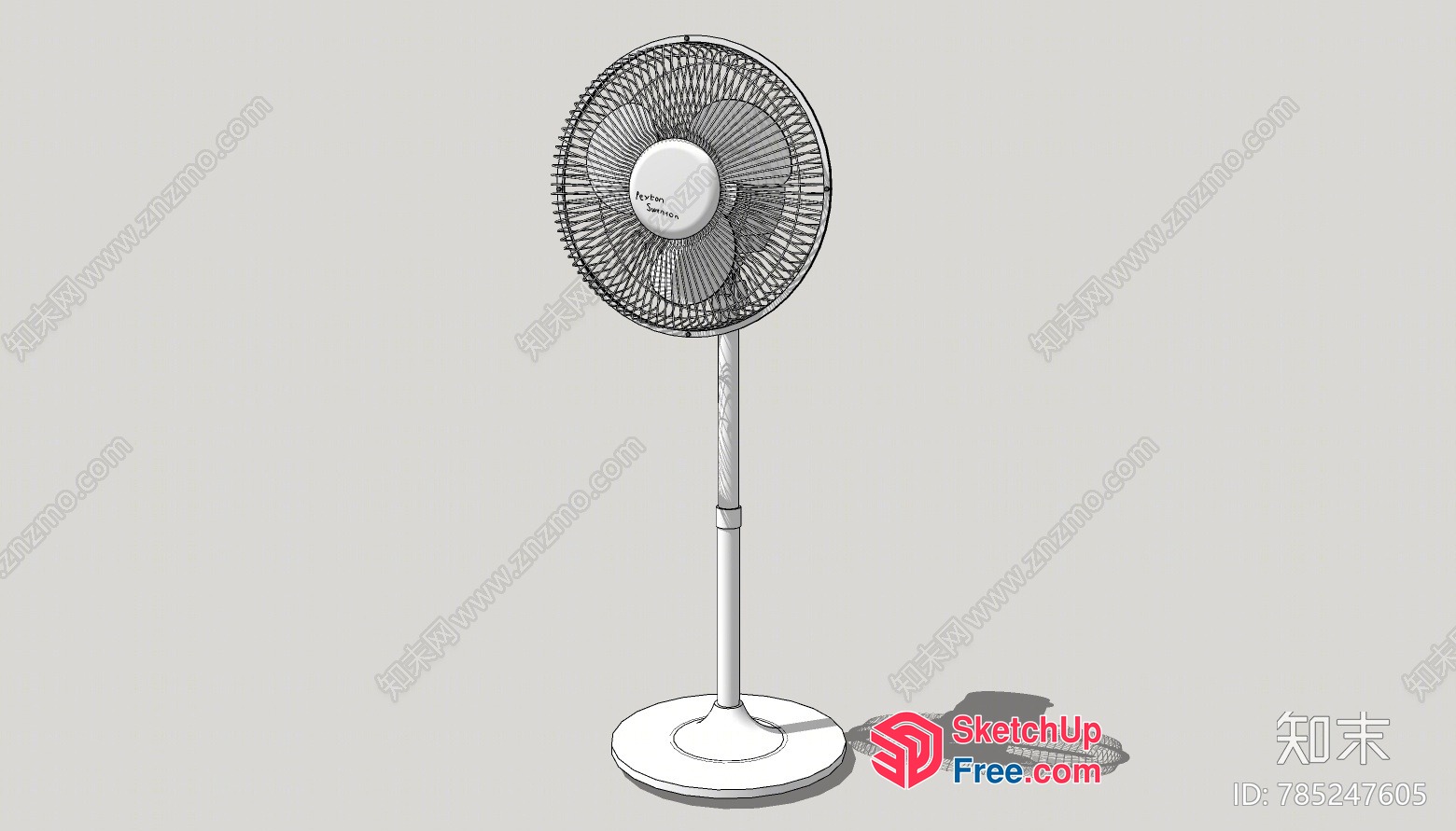 Elegant Fan With A Sleek Metal Mesh Design 3D SketchUp File