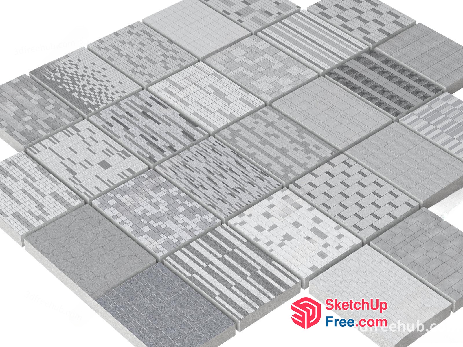 3D Tile Collection 3D SketchUp File