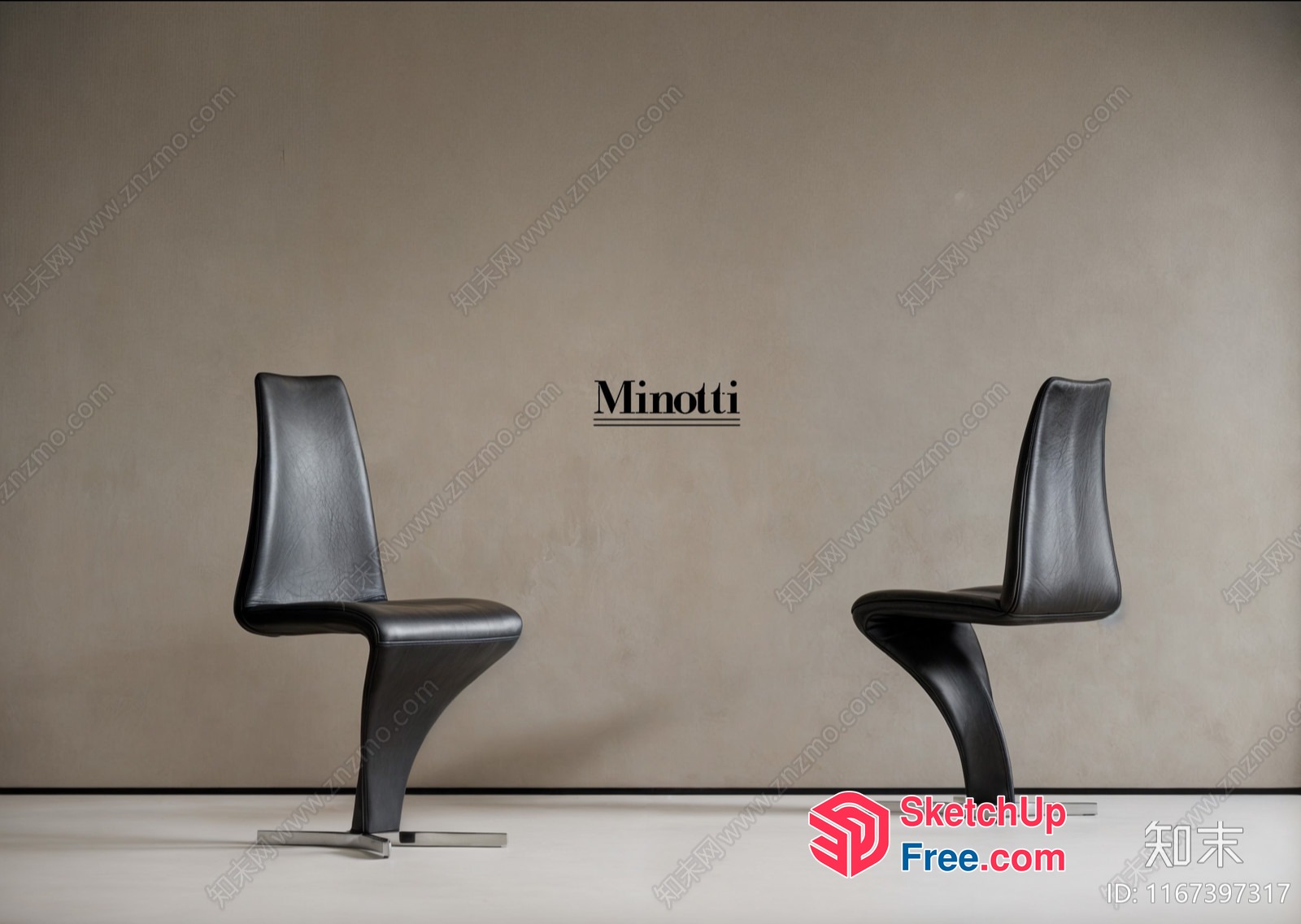 Minotti Leather Chairs 3D SketchUp File