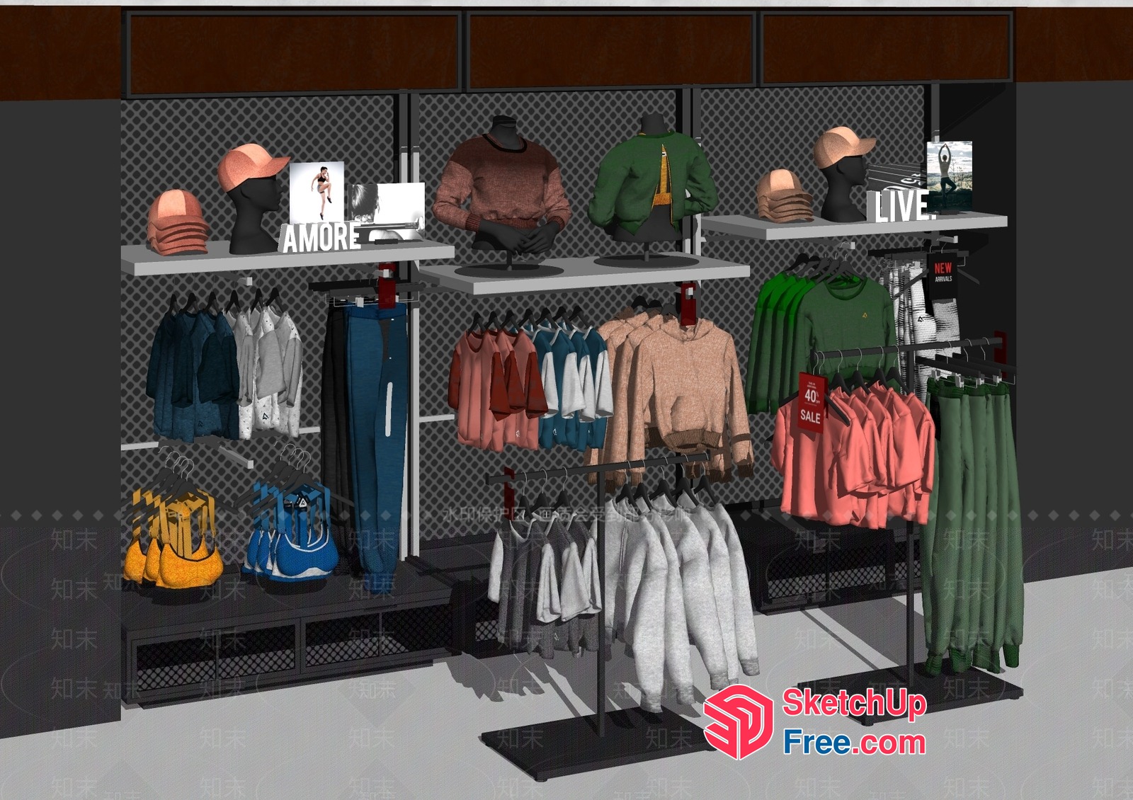 Modern Clothing Store Interior 3D SketchUp File