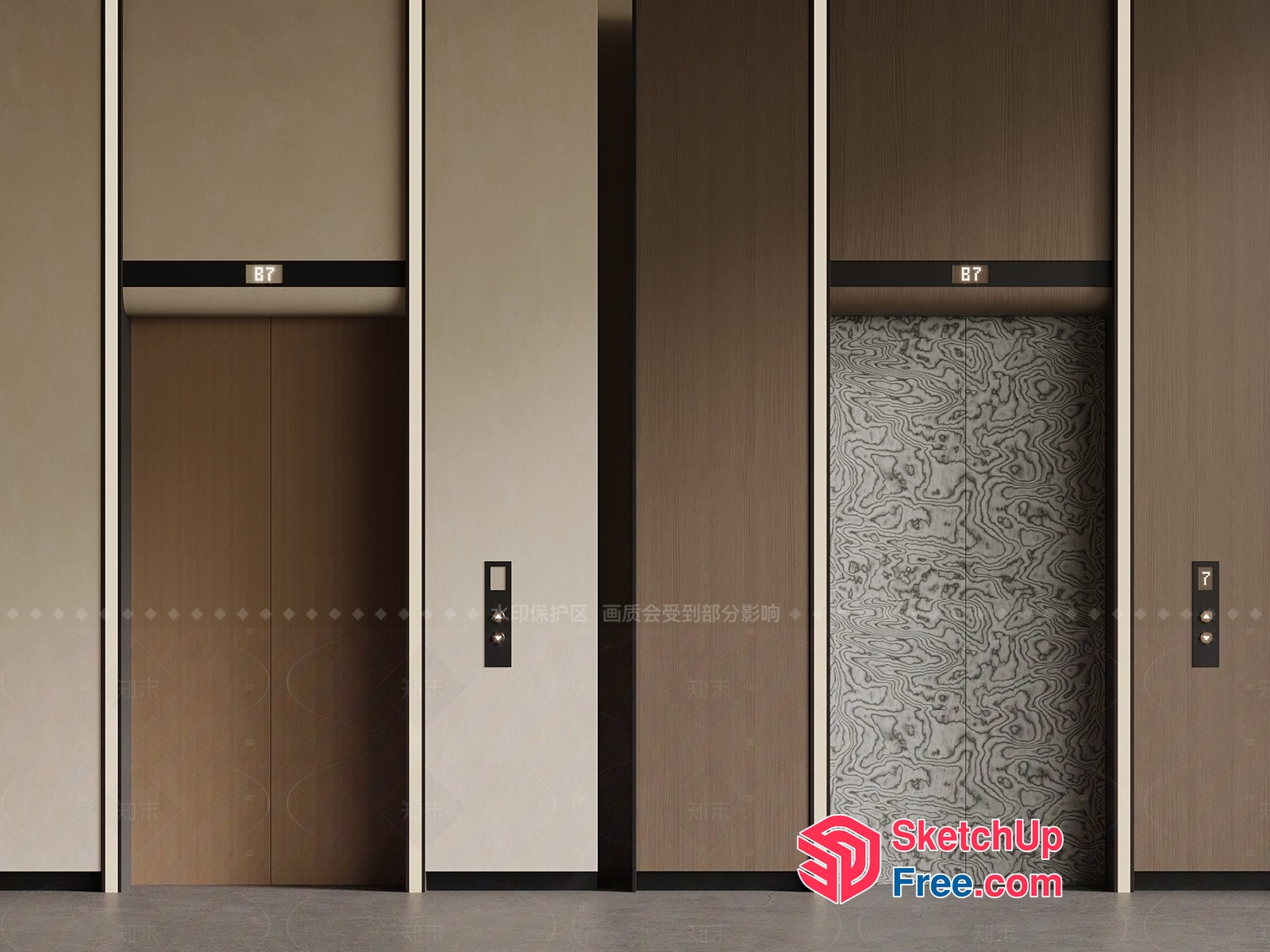 Elevator Doors And Panels 3D SketchUp File