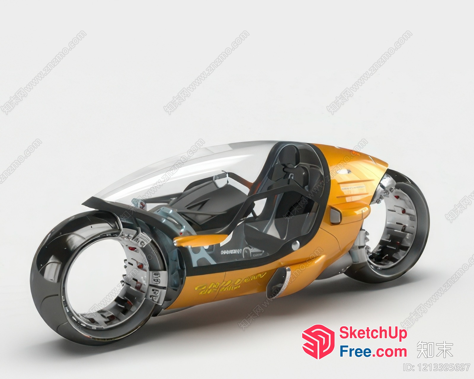 Futuristic Motorcycle Design 3D SketchUp File