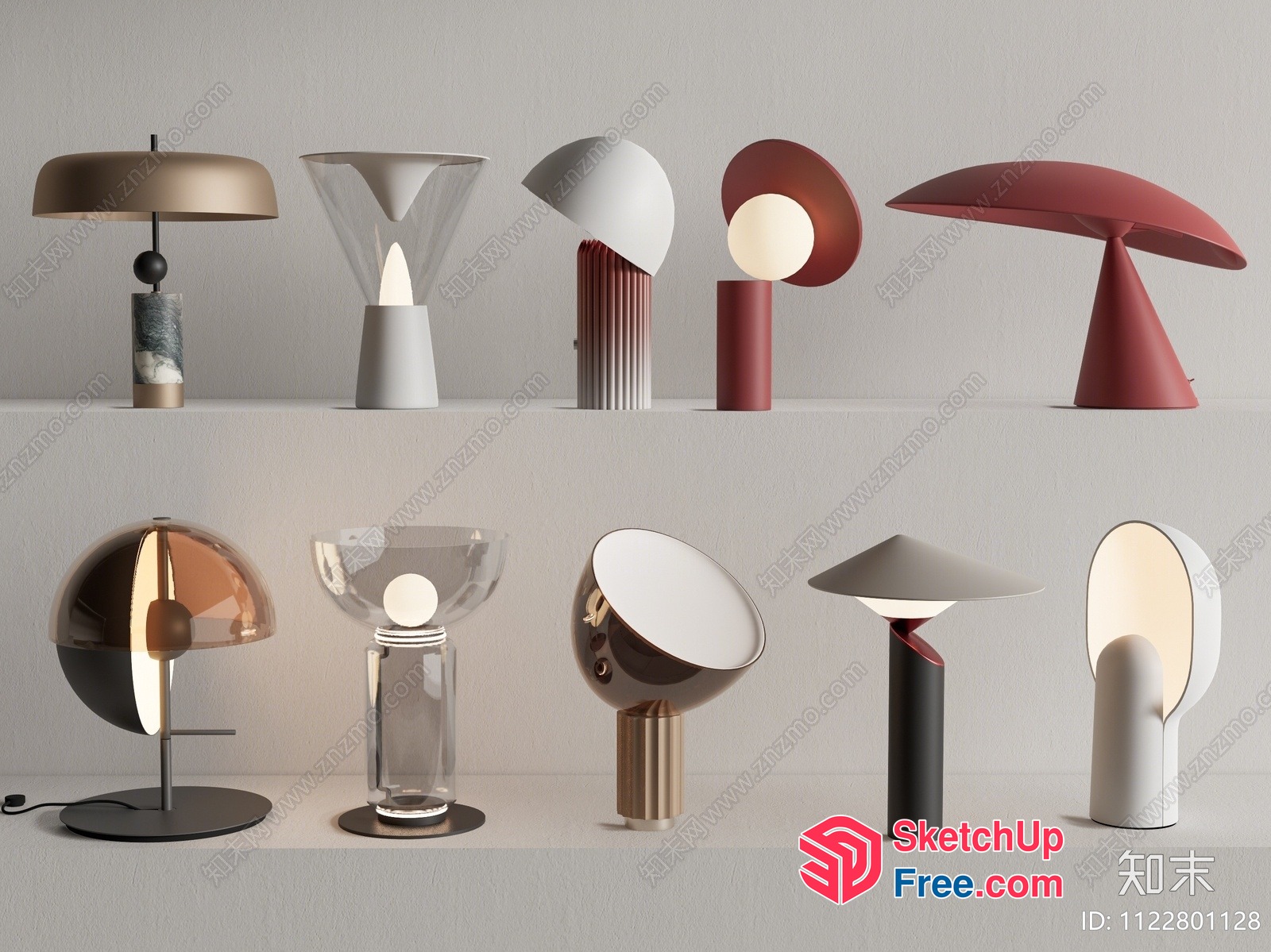 Modern Minimalist Table Lamps 3D SketchUp File