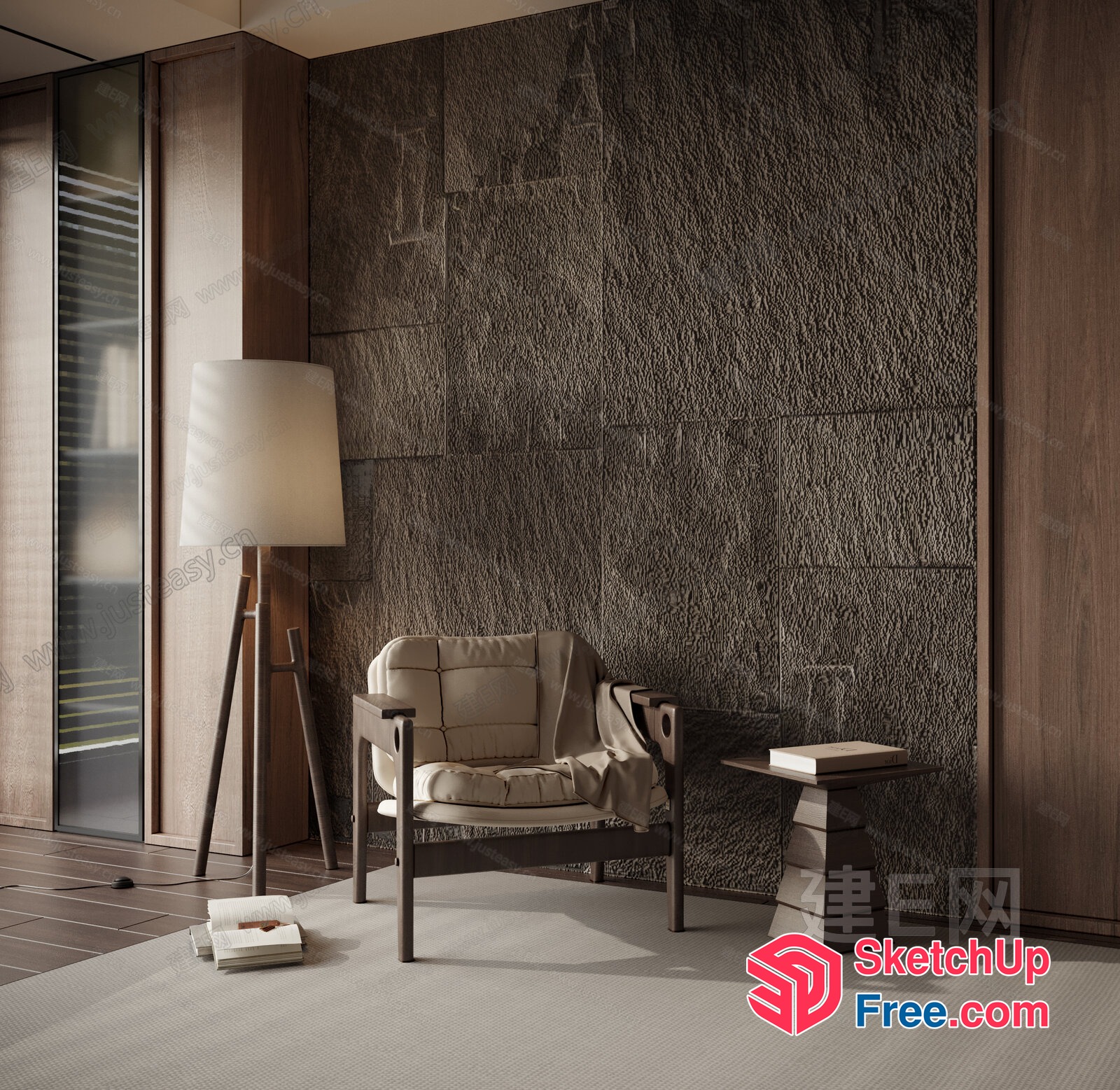 Minimalist Style Living Room Interior 3D SketchUp File