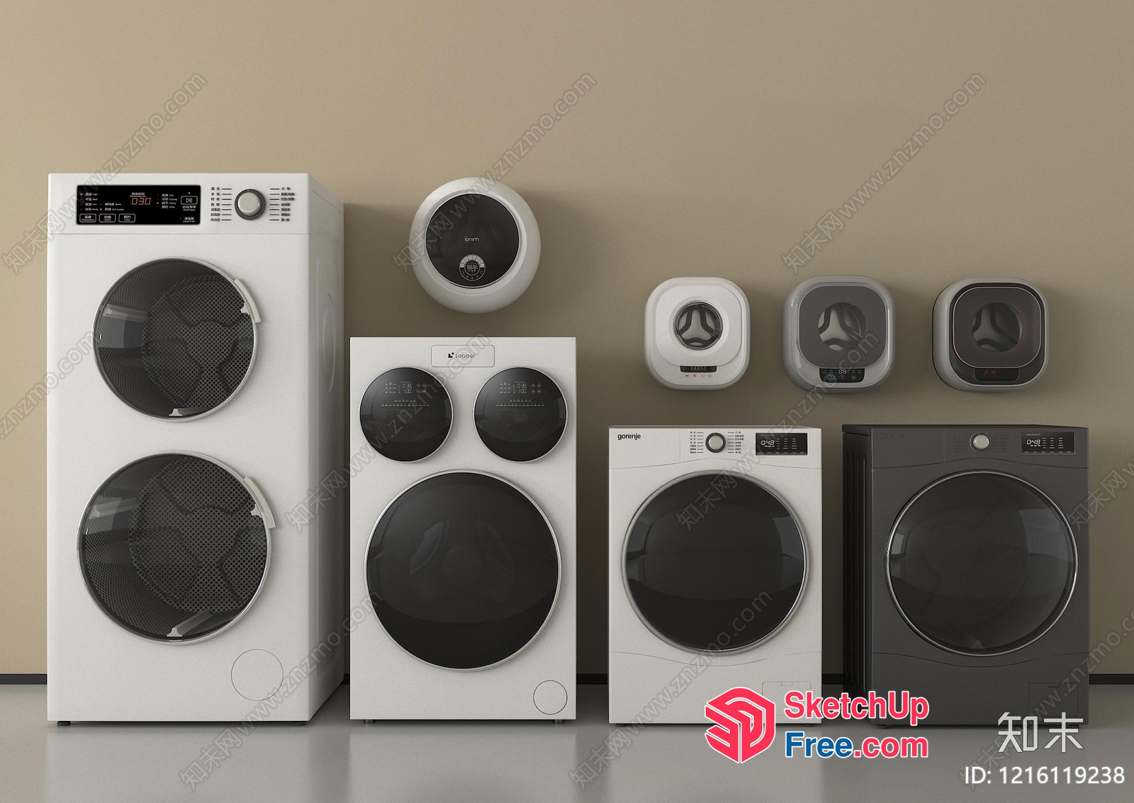 Modern Laundry Room Appliances And Decor 3D SketchUp File