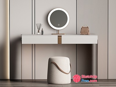Modern Minimalist Makeup Vanity Setup 3D SketchUp File