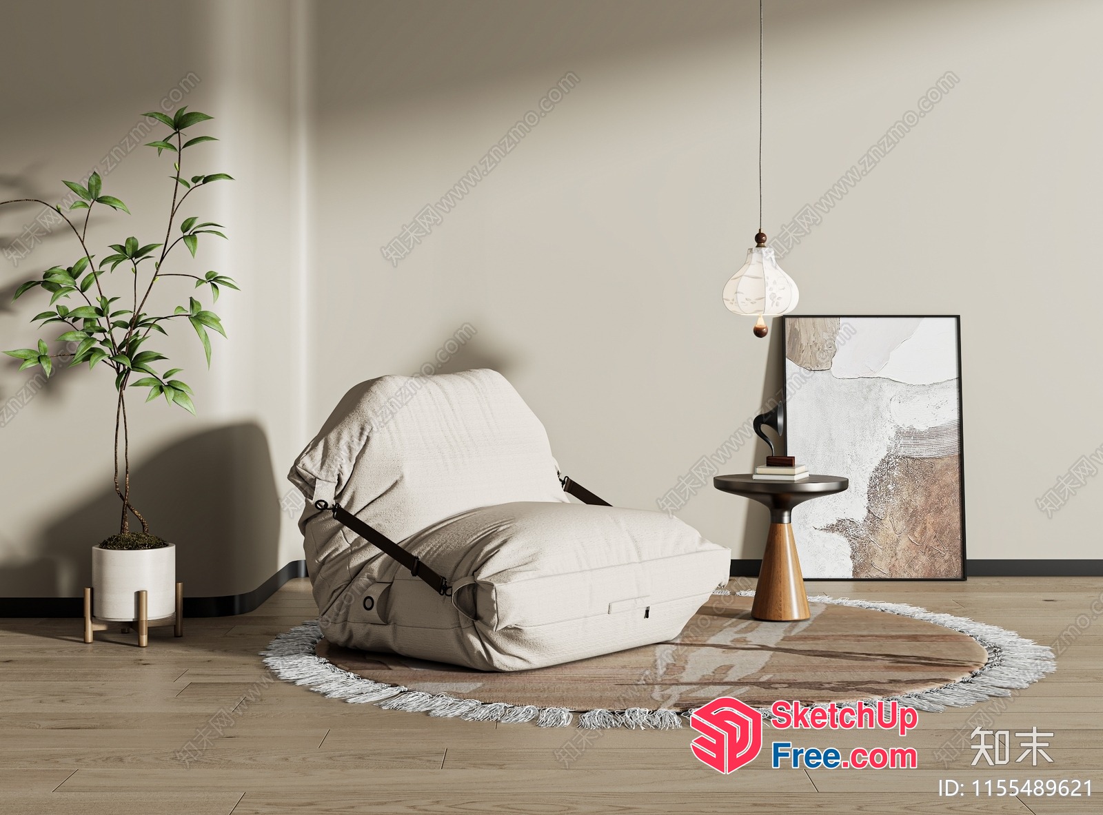 Simple Modern Interior Scene With Natural Lighting 3D SketchUp File