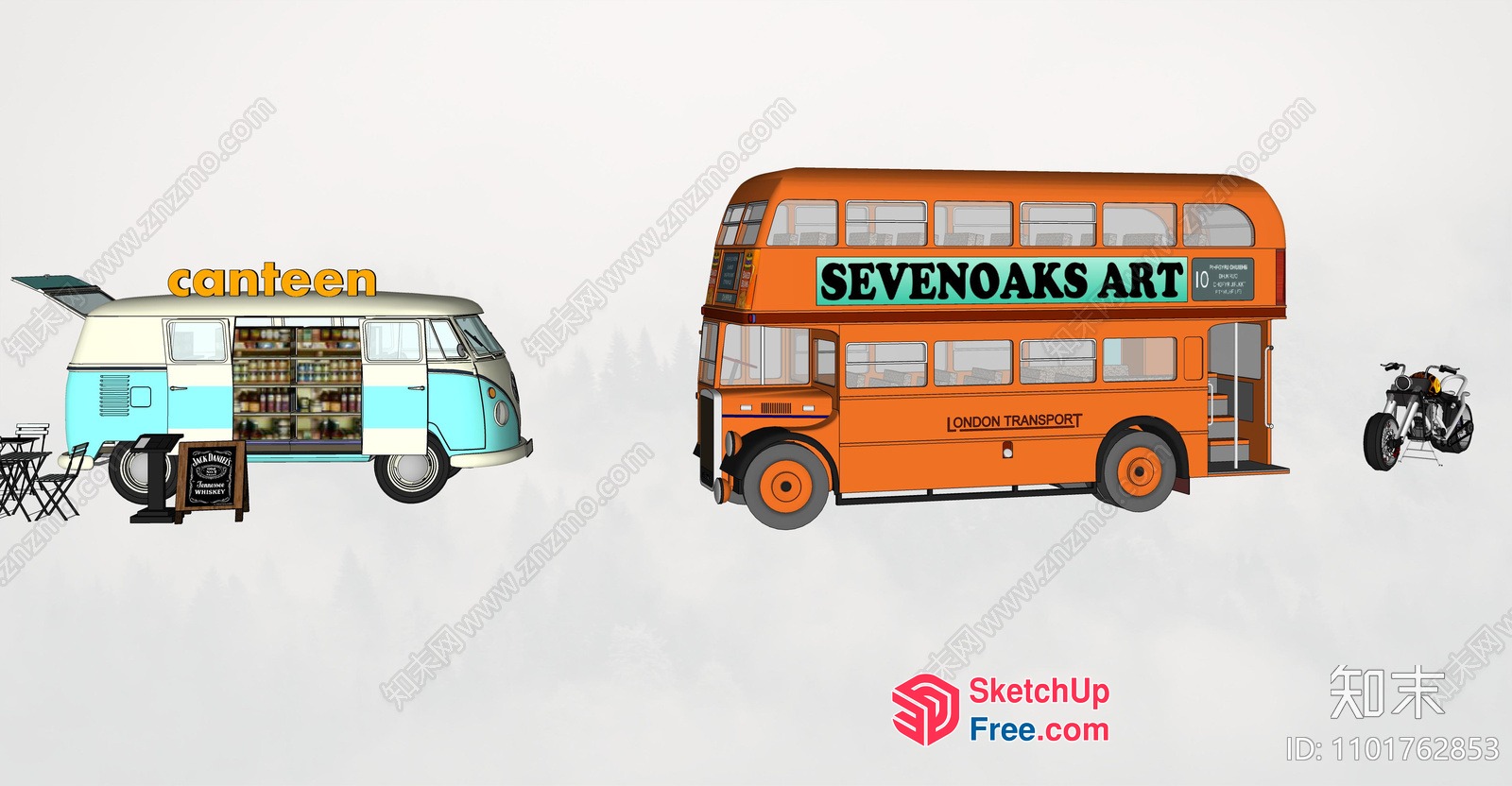 Vintage London Transportation Scene 3D SketchUp File