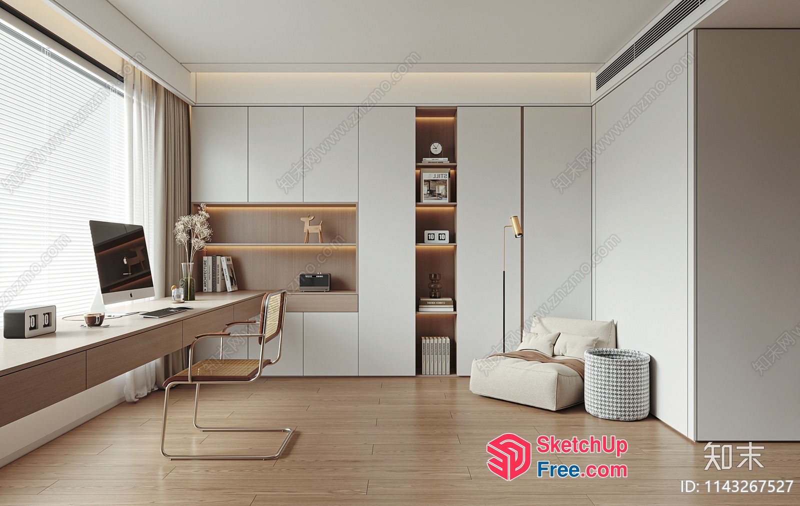 Modern Minimalist Home Office Interior Design 3D SketchUp File
