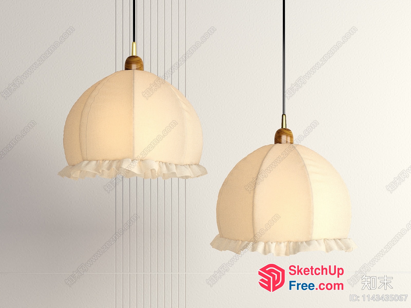 Two Elegant Hanging Lamps 3D SketchUp File