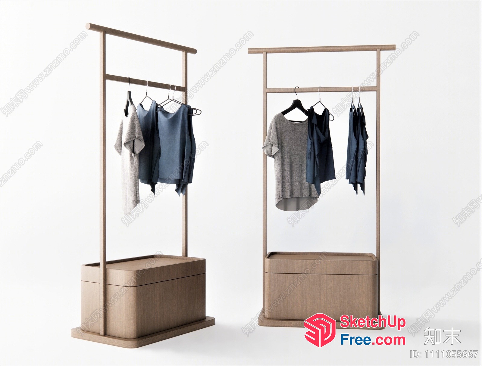 Modern Minimalist Clothing Display Rack 3D SketchUp File