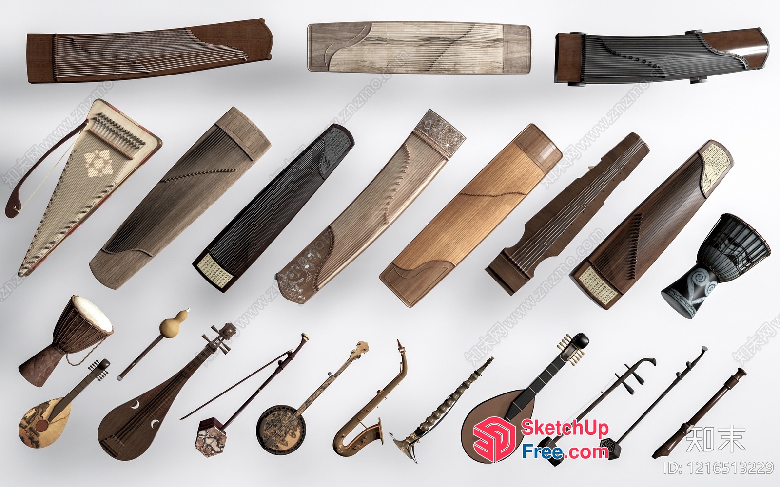 Musical Instruments Collection 3D SketchUp File
