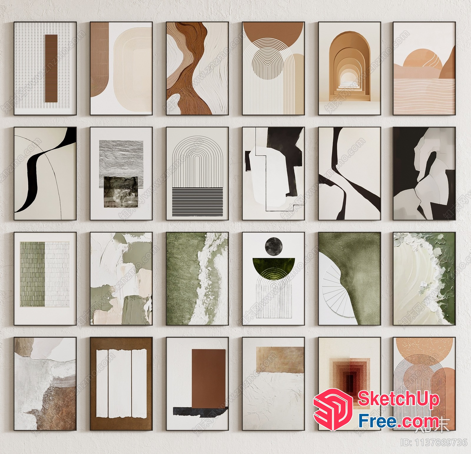 Minimalist Modern Abstract Art Collection 3D SketchUp File