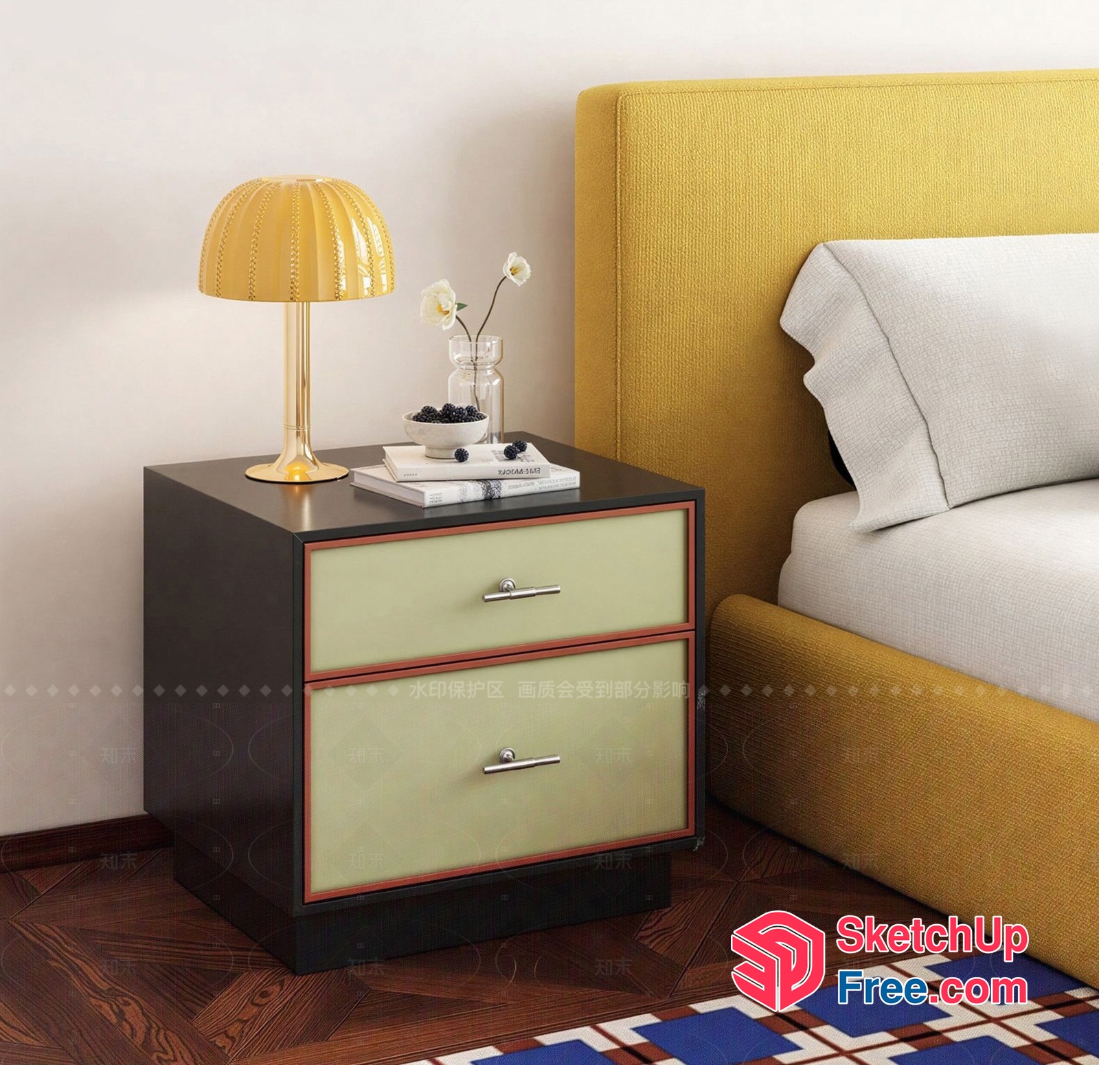 Minimalist Style Bedside Table 3D SketchUp File