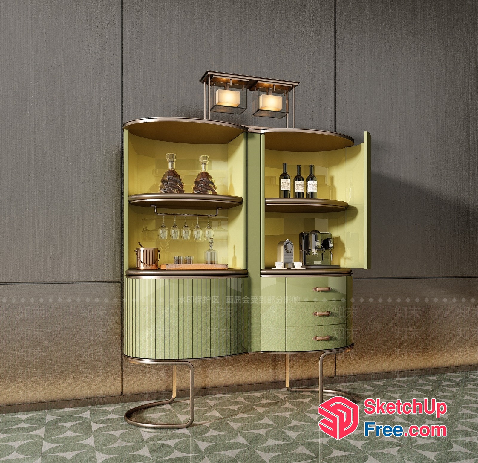 Modern Bar And Coffee Station 3D SketchUp File
