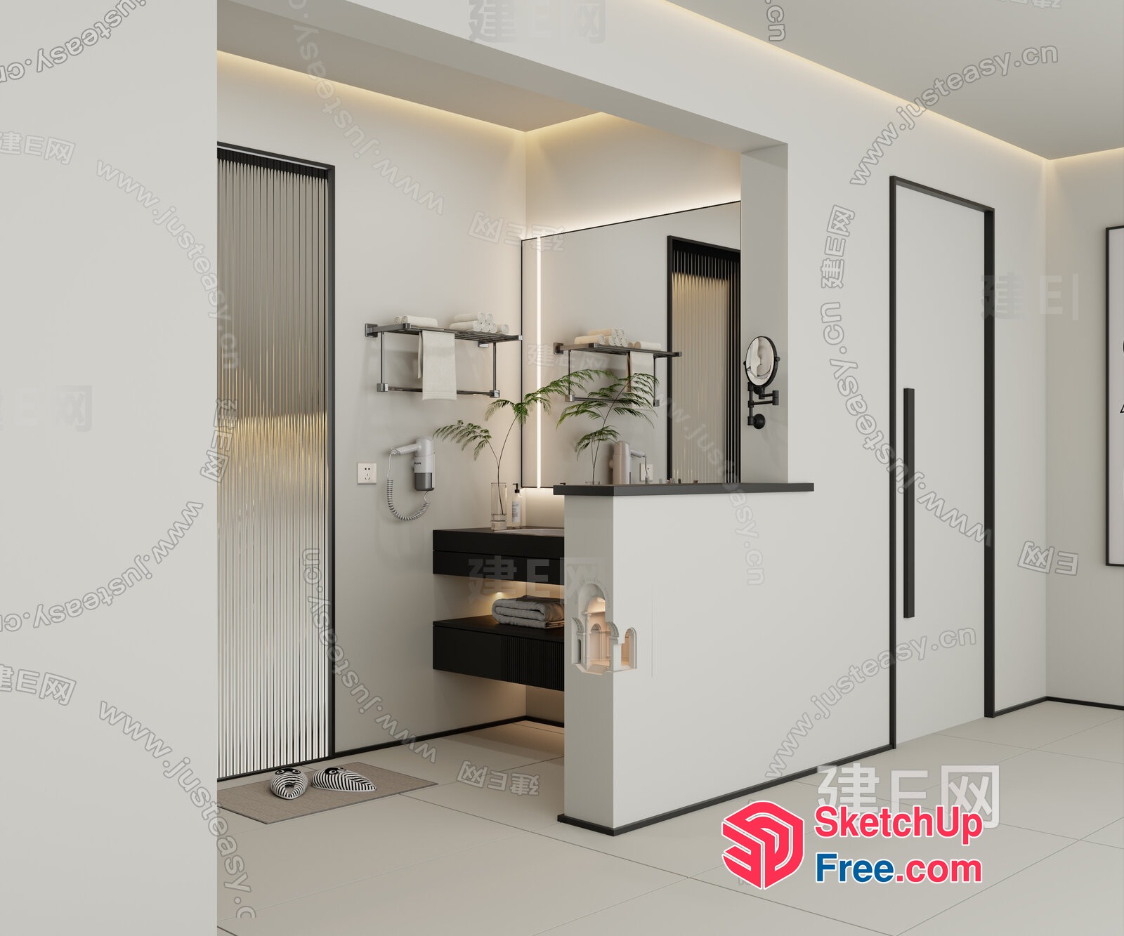 Minimalist Bathroom Decor 3D SketchUp File