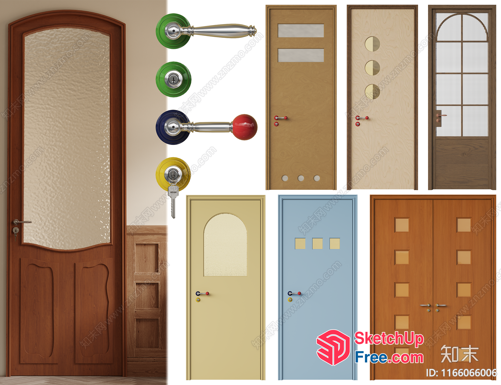 Colorful Doors And Hardware Collection 3D SketchUp File