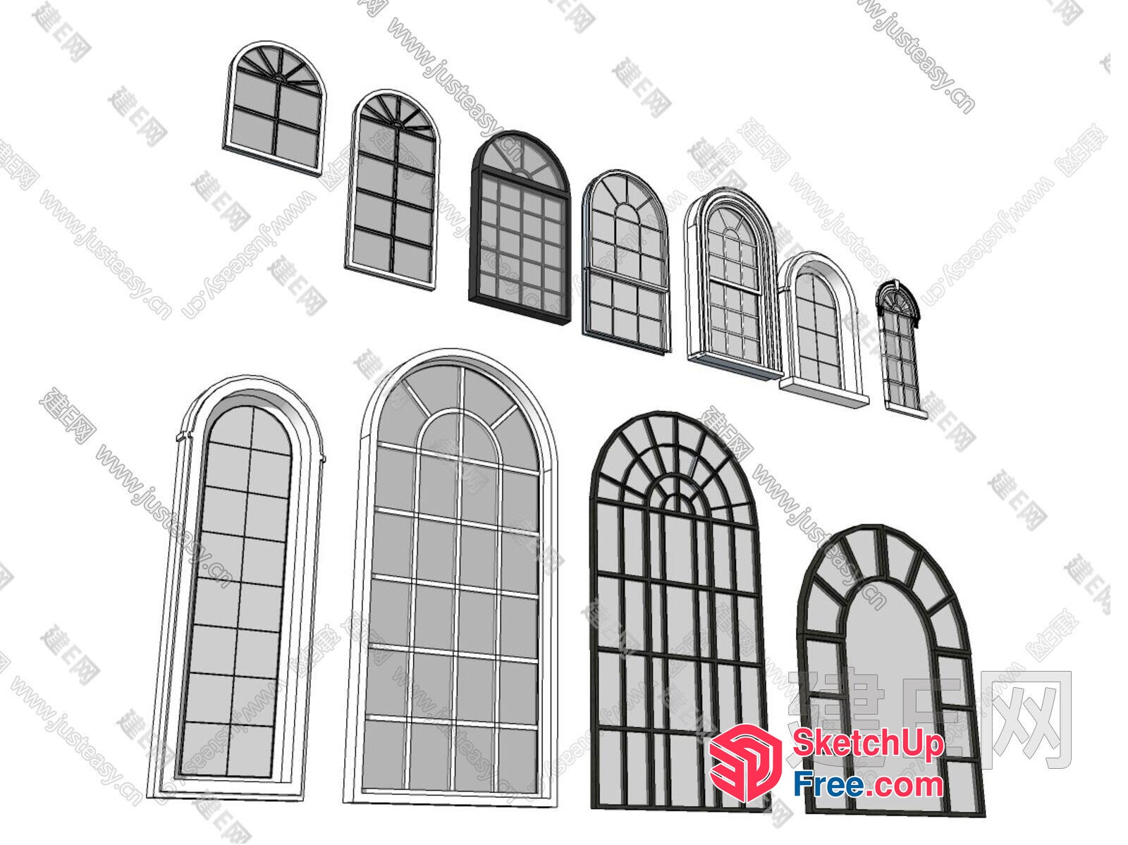Windows Of Various Shapes And Sizes 3D SketchUp File