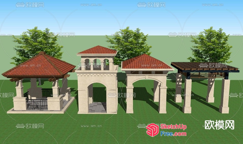 Exterior Pavilion Collection 3D SketchUp File