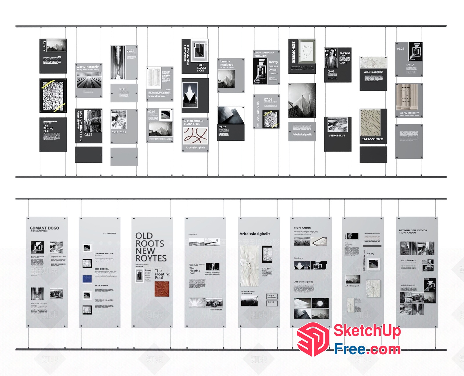 Architectural Display Wall 3D SketchUp File