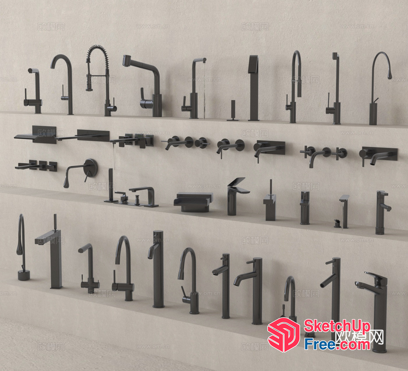 Modern Faucet Collection 3D SketchUp File