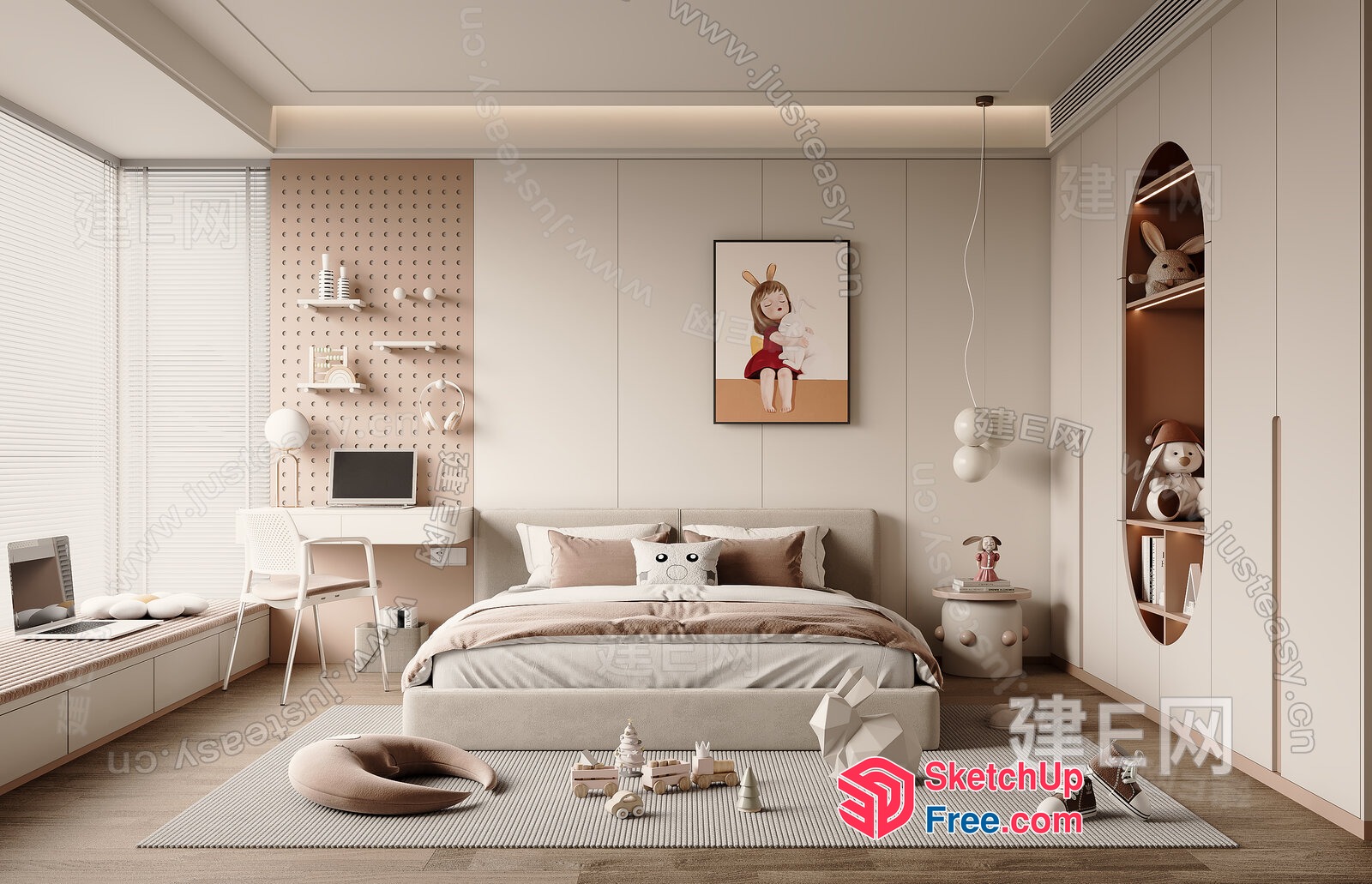 Modern And Cozy Children'S Bedroom 3D SketchUp File