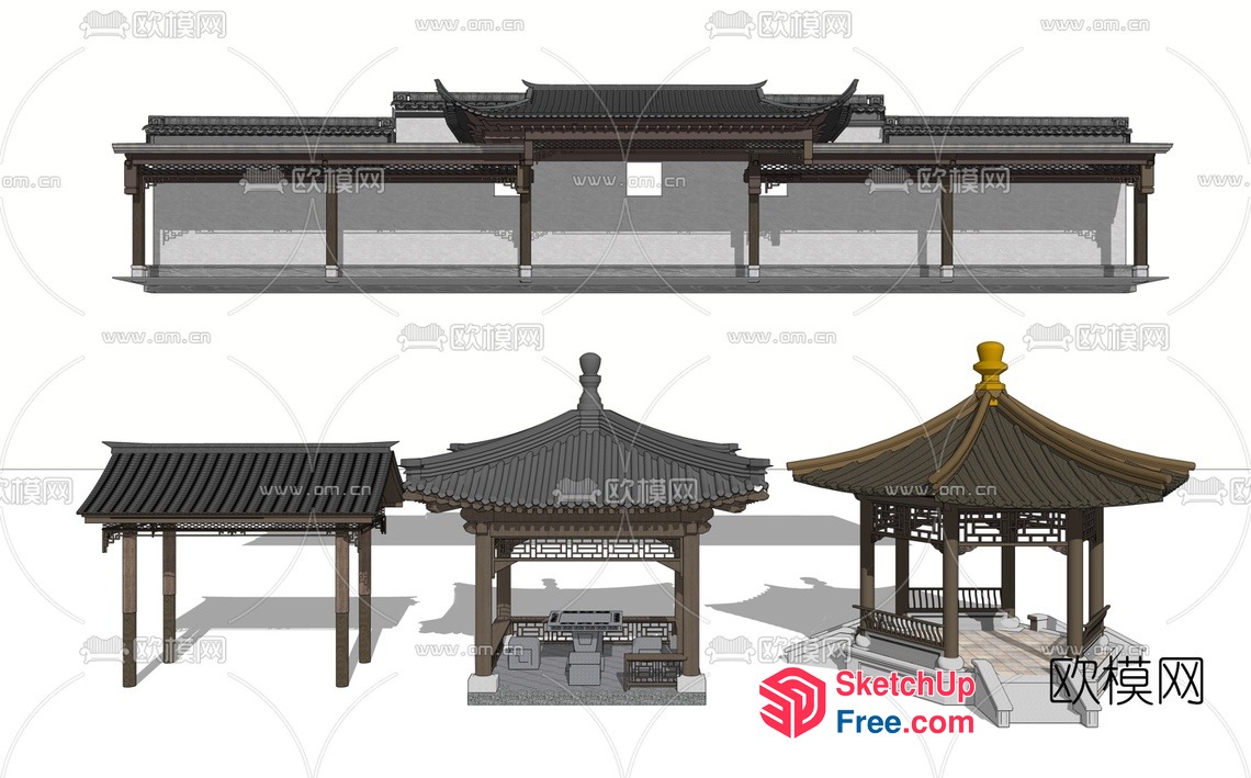 Traditional Asian Pavilion Design 3D SketchUp File