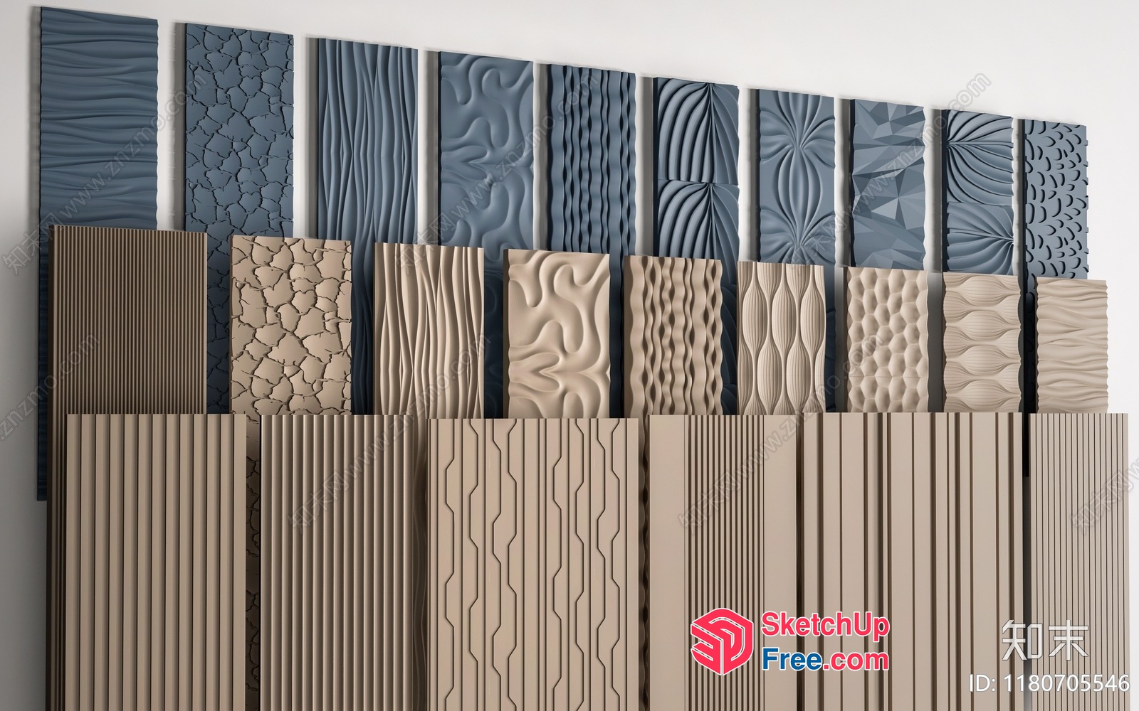 Textured Decorative Wall Panels 3D SketchUp File