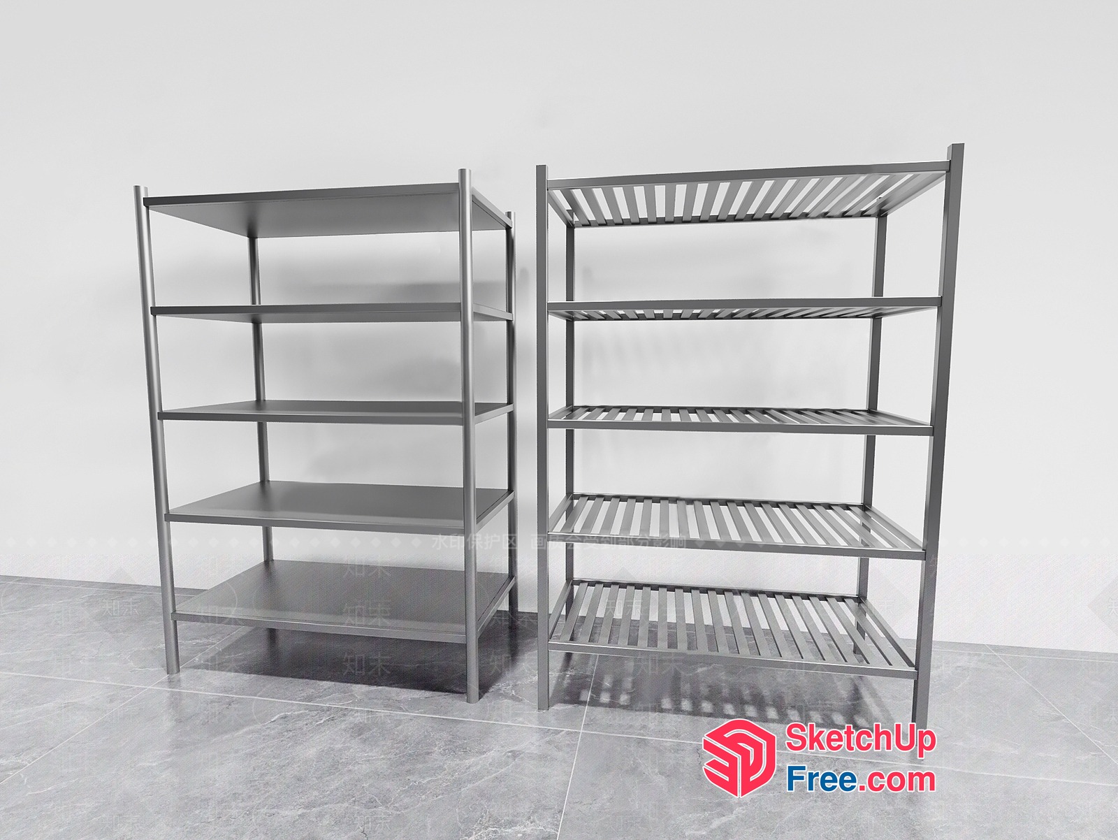 Simple Yet Elegant Metal Shelving Units For Storage And Display 3D SketchUp File