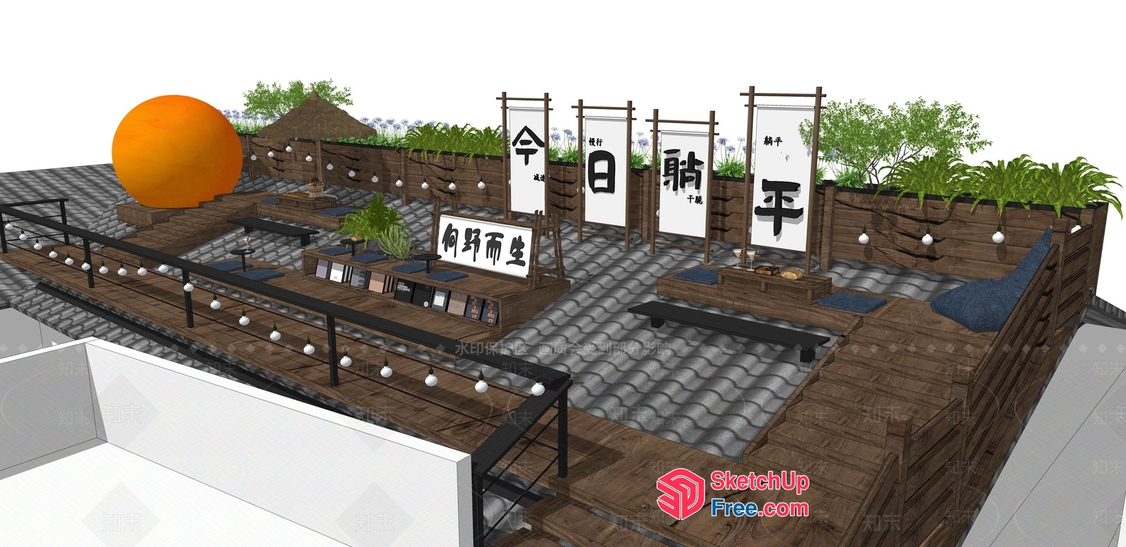 Japanese Style Homestay Exterior 3D SketchUp File