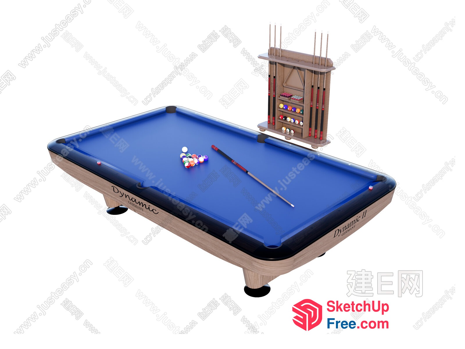 Dynamic Blue Pool Table 3D SketchUp File
