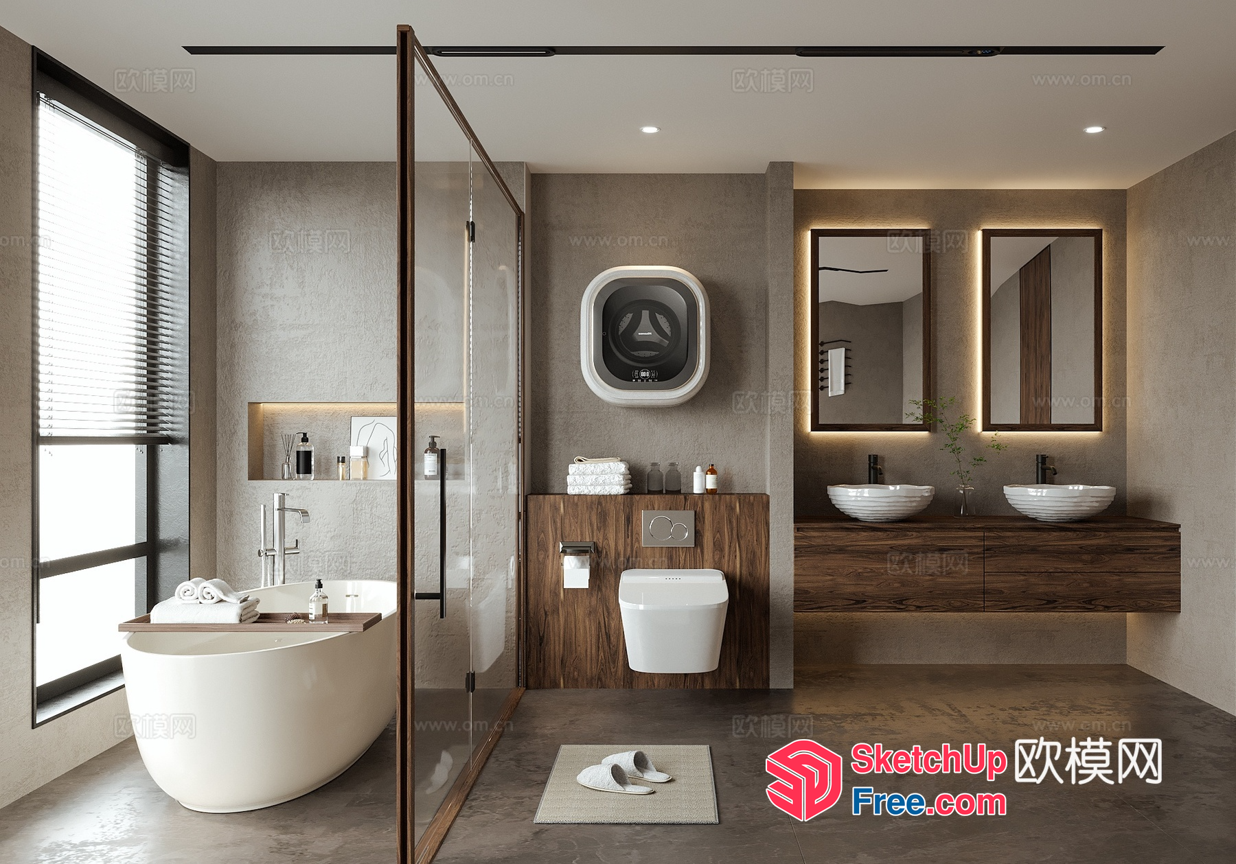 Modern Bathroom Interior Design 3D SketchUp File