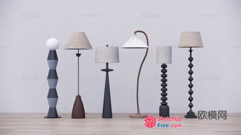 Elegant Floor Lamps Collection 3D SketchUp File