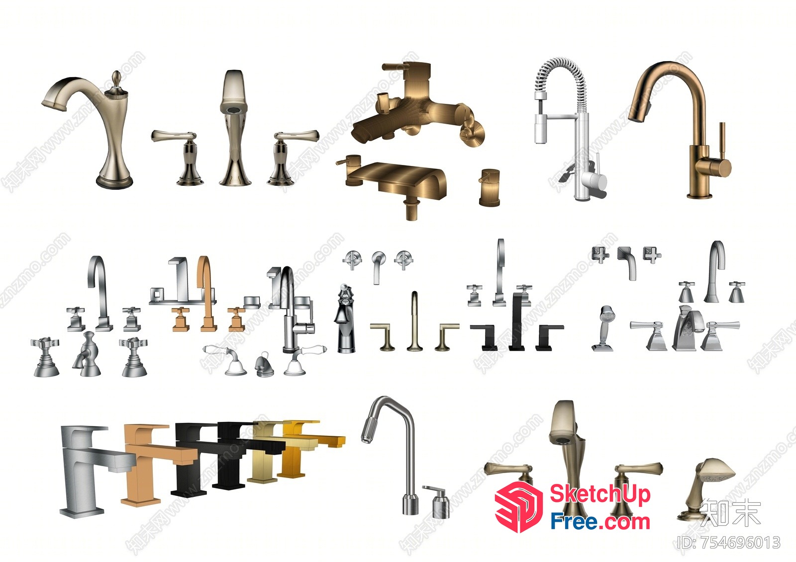 Various Faucets And Fixtures 3D SketchUp File