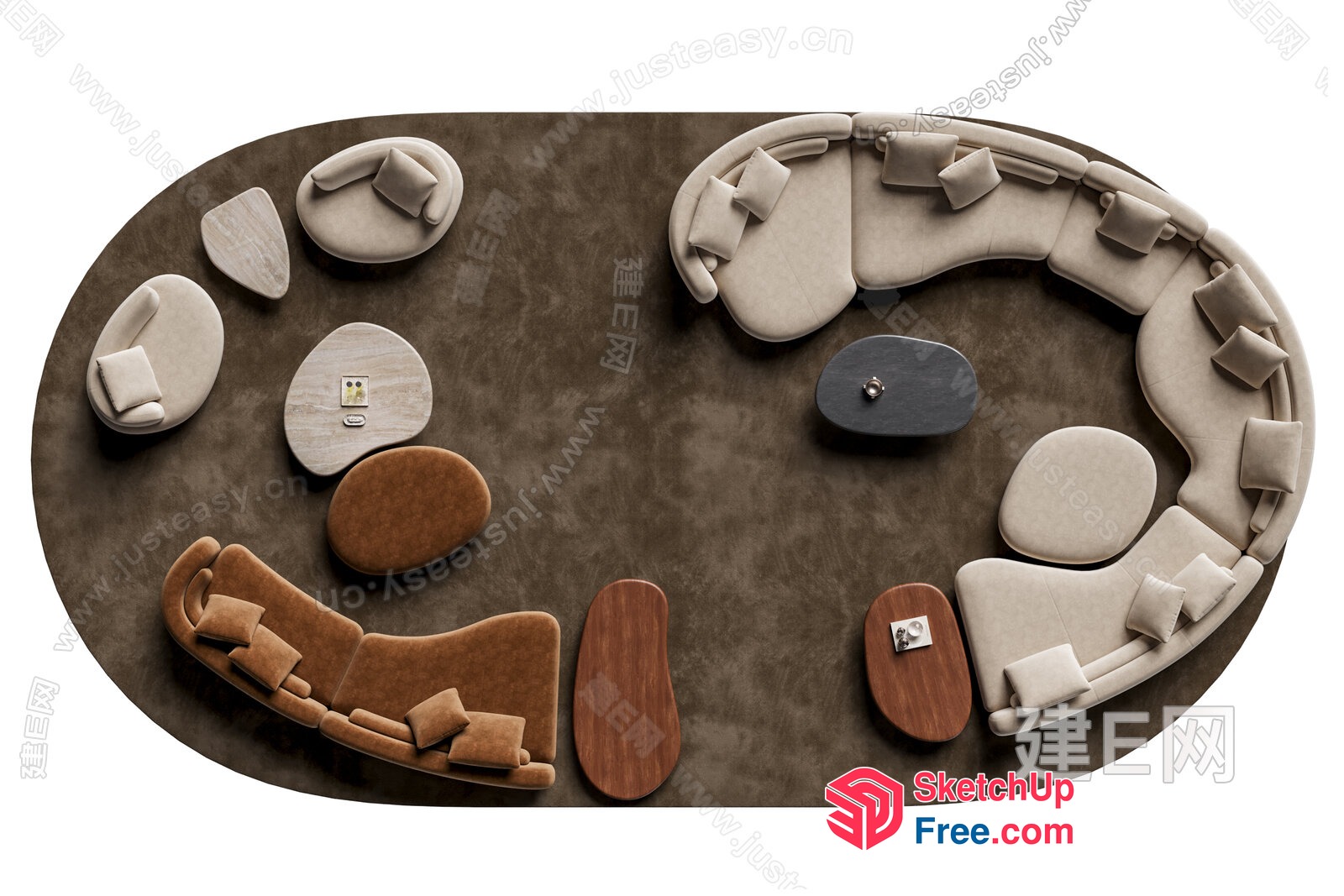 Modern Minimalist Living Room Furniture Collection 3D SketchUp File