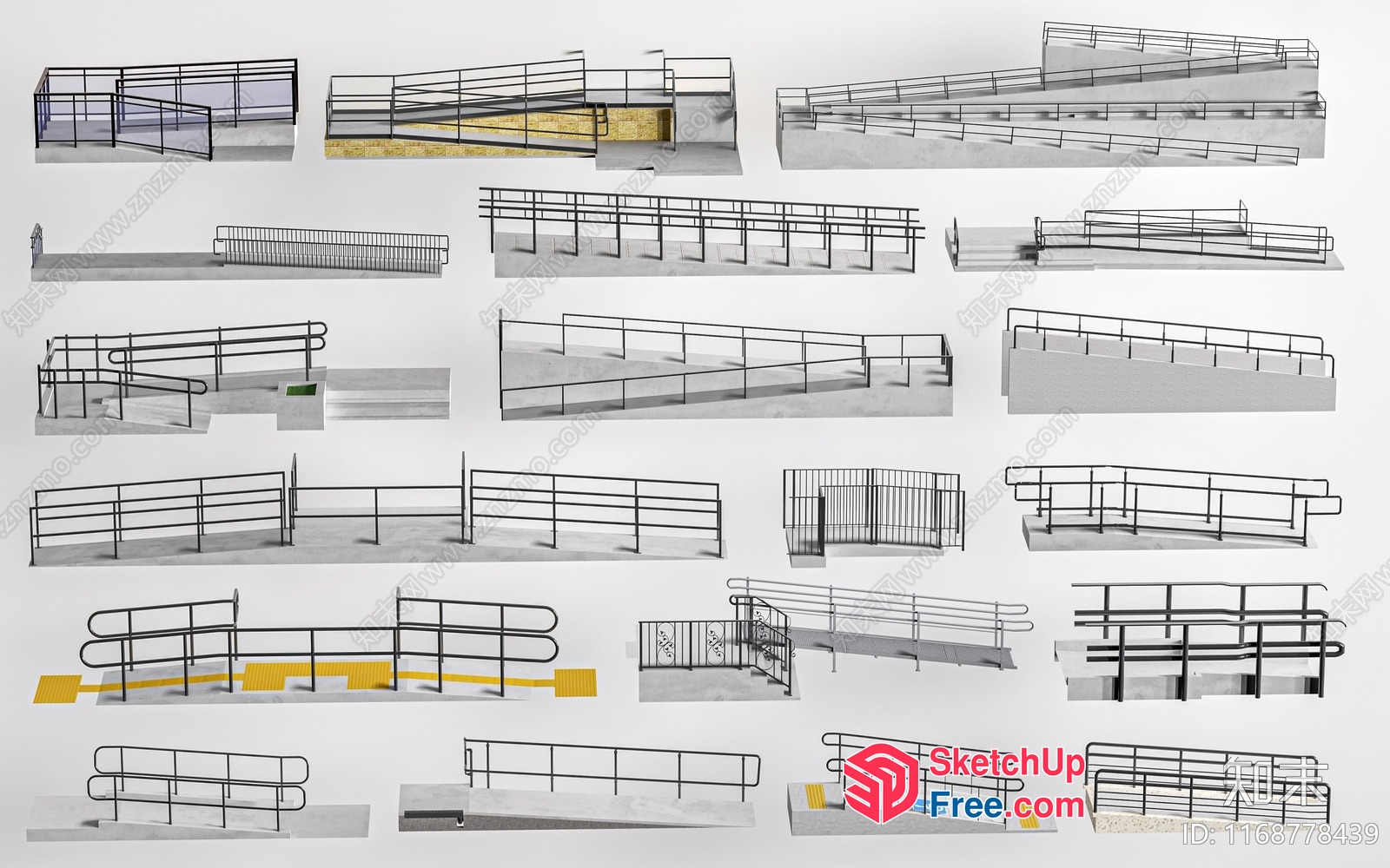 Railing Designs For Various Architectural Features 3D SketchUp File