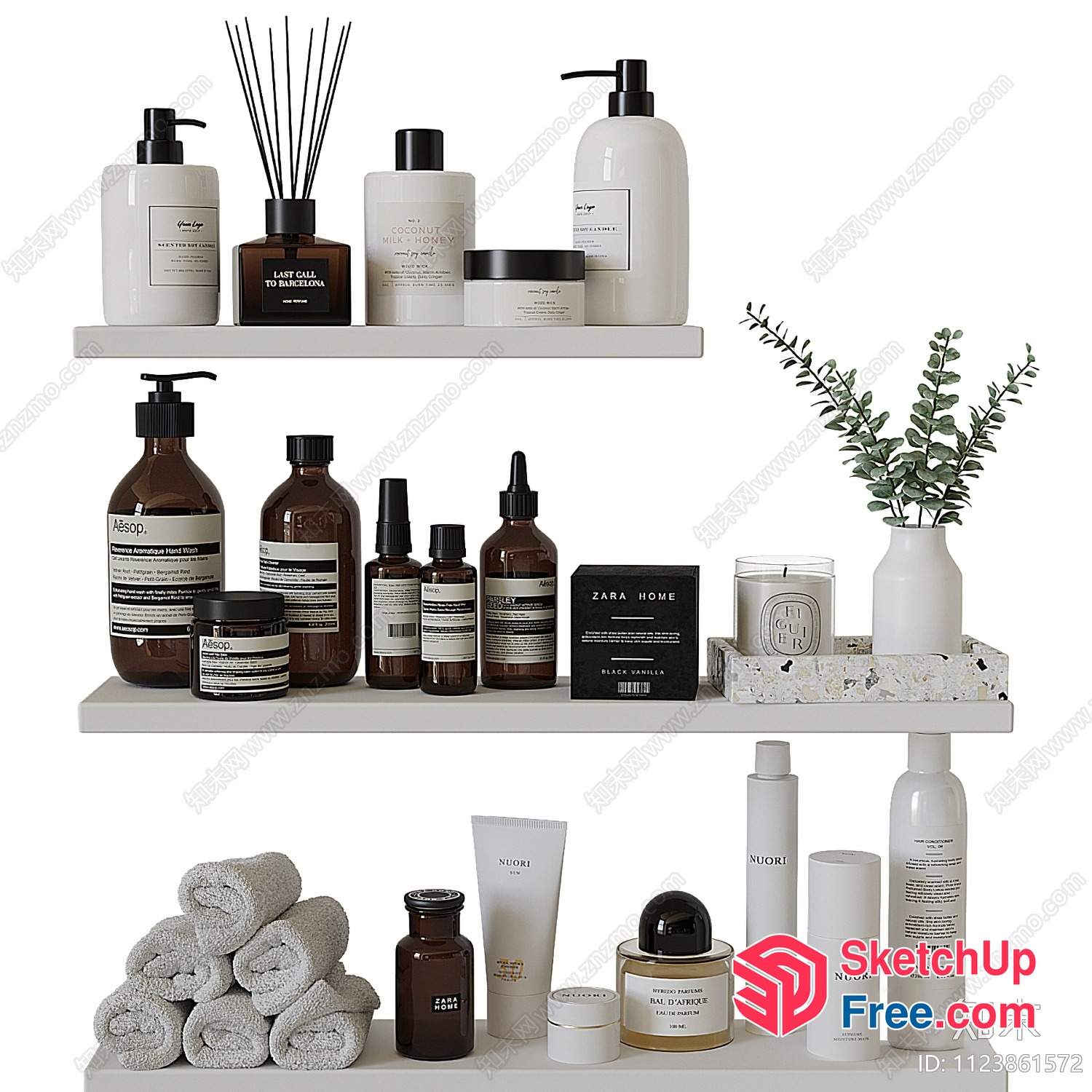 Minimalist Modern Bathroom Decor Items Collection 3D SketchUp File